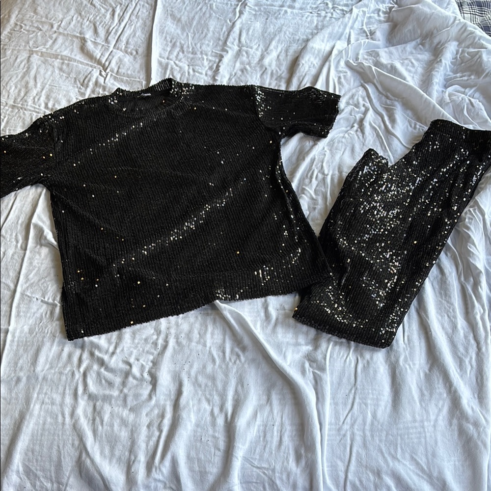 Shimmering Black Sequin Ensemble
